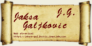 Jakša Galjković vizit kartica